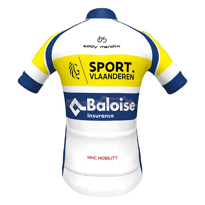 Abbigliamento Ciclismo Sport Vlaanderen-Baloise Manica Lunga 2022 Blu Giallo